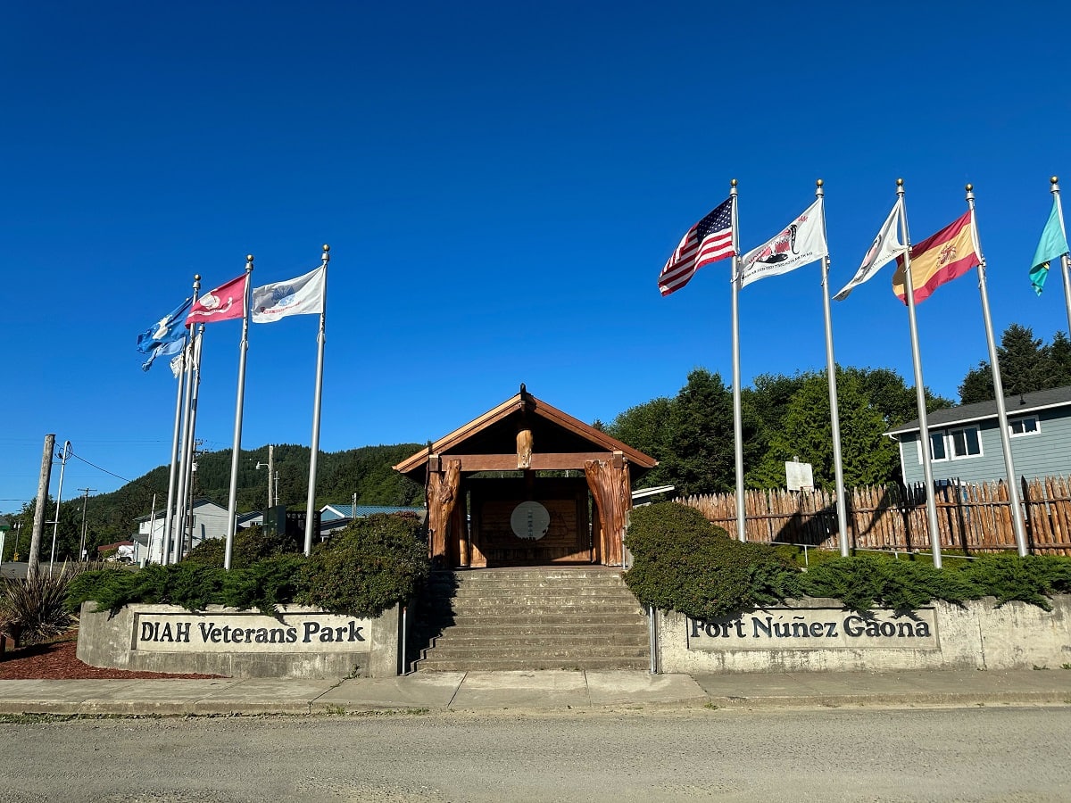 flags flying at Fort Nunez Gaona Park 