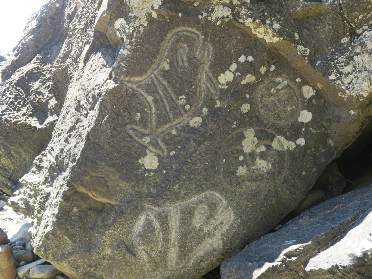 petroglyphs at Ozette on Washington coast