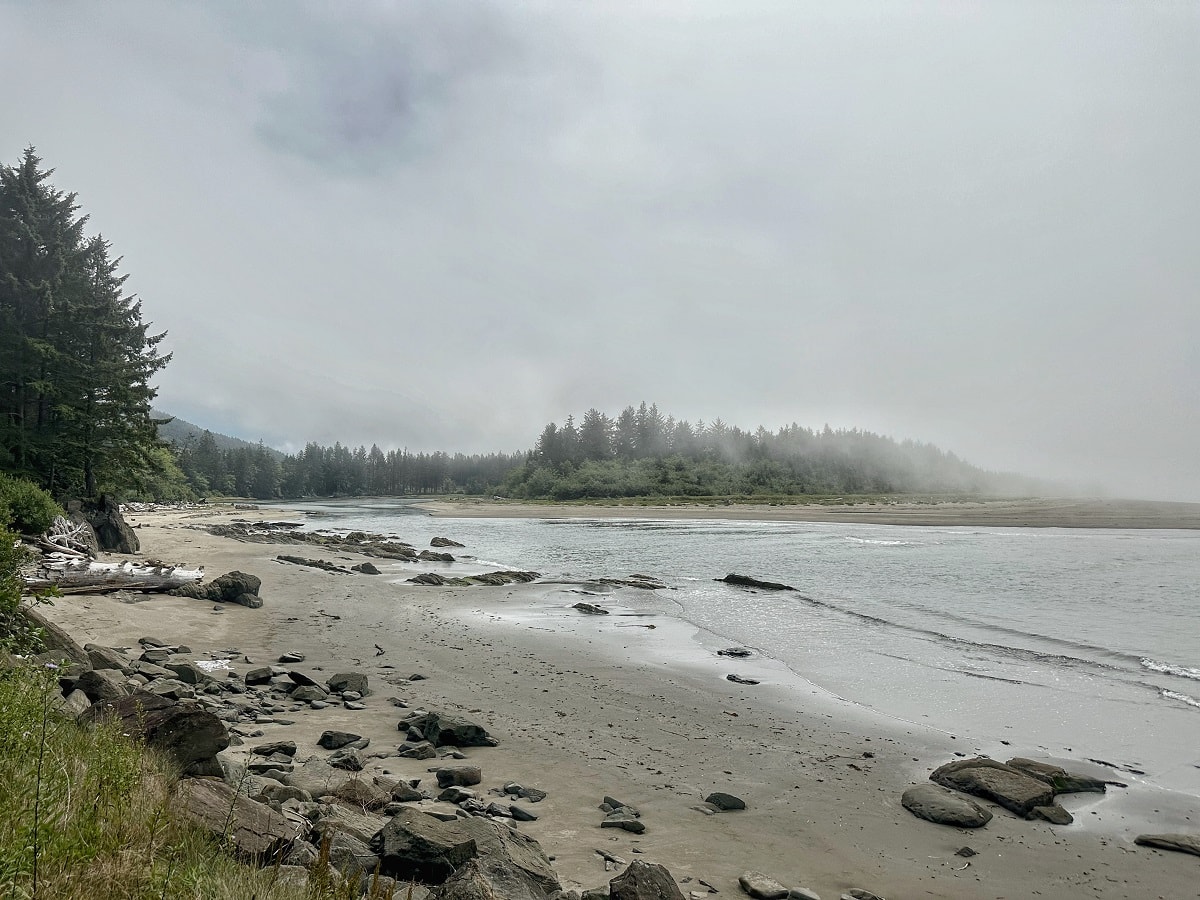 Sooes River beach on a misty day